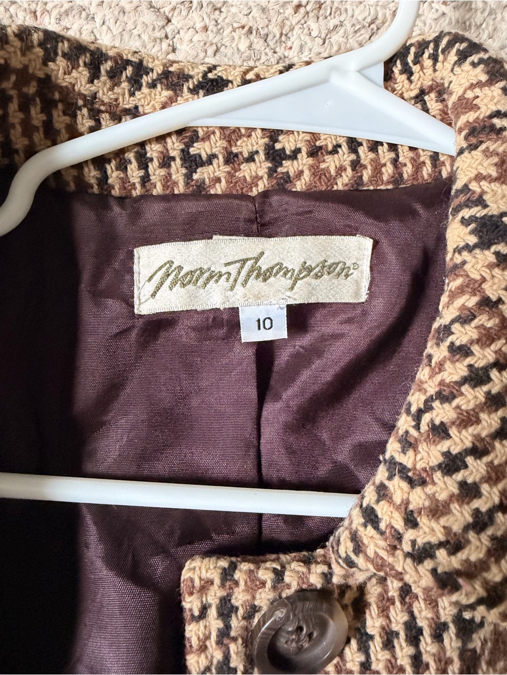 Woven houndstooth trench coat - Picture 3 of 6